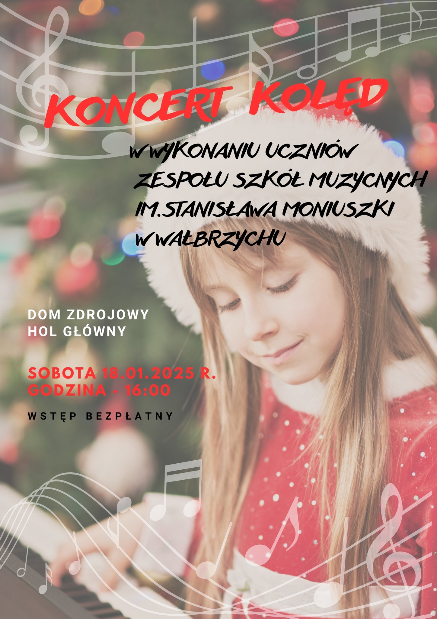 KONCERT KOLĘD W WYKONANIU UCZNIÓW Z ZESPOŁU SZKÓŁ MUZYCZNYCH IM STANISŁAWA MONIUSZKI W WAŁBRZYCHU