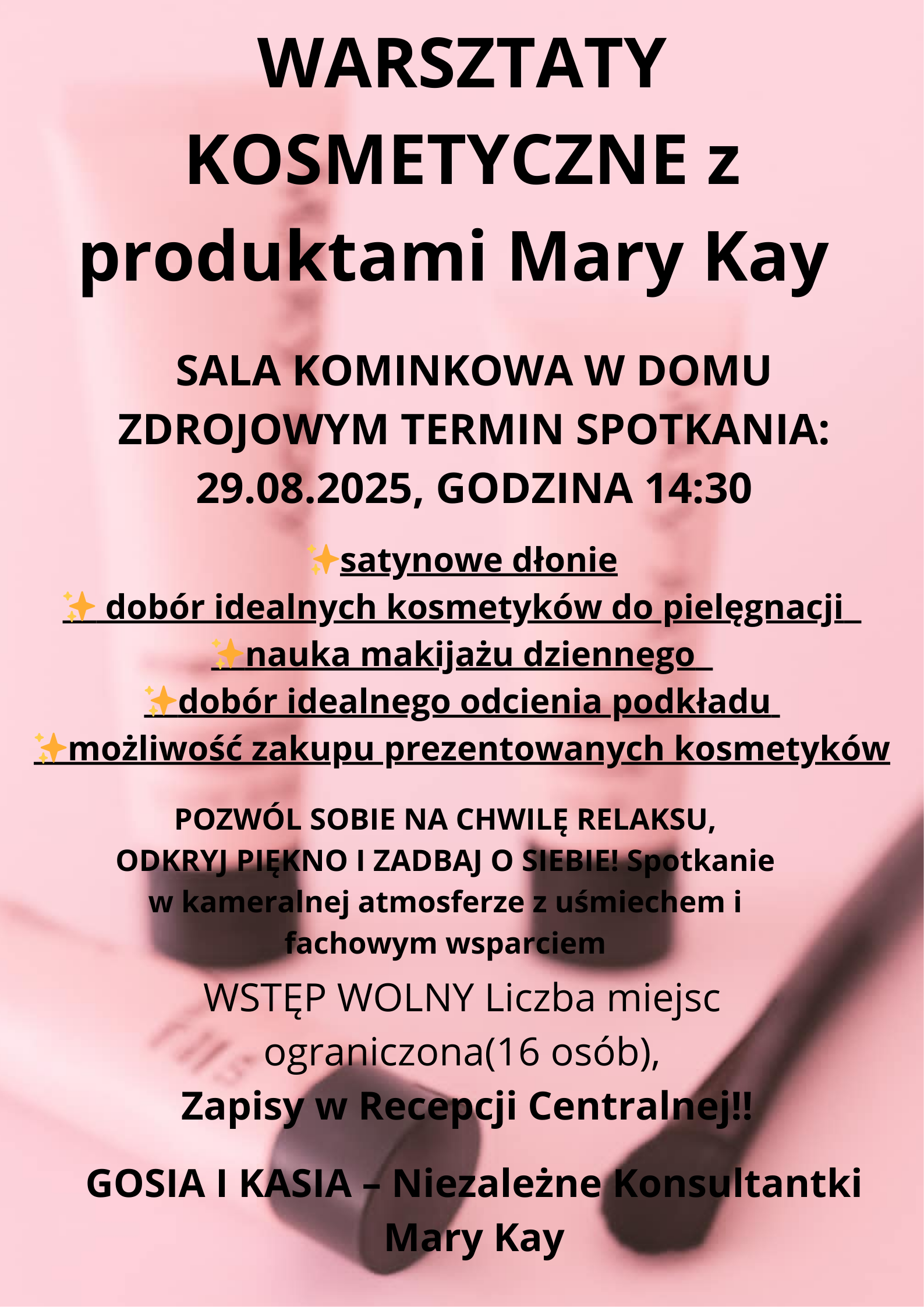 Warsztaty kosmetyczne z produktami marki Mary Kay